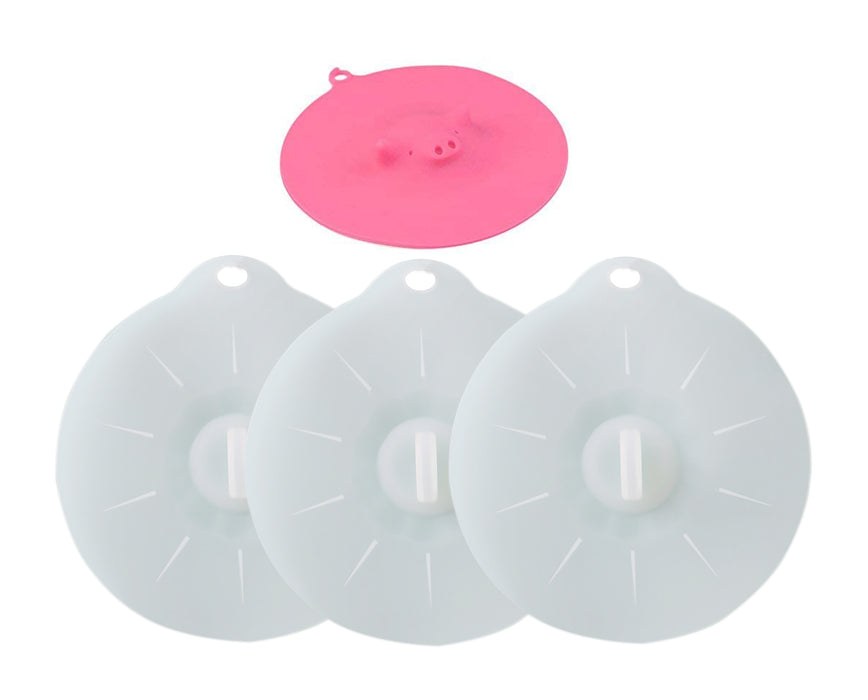 3+1 Silicone Bowl Lid (White and Pink)