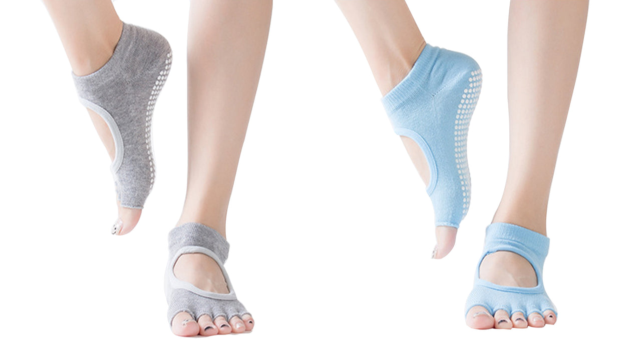 JJMG Non-Skid Resistant Toeless Grip Yoga Socks