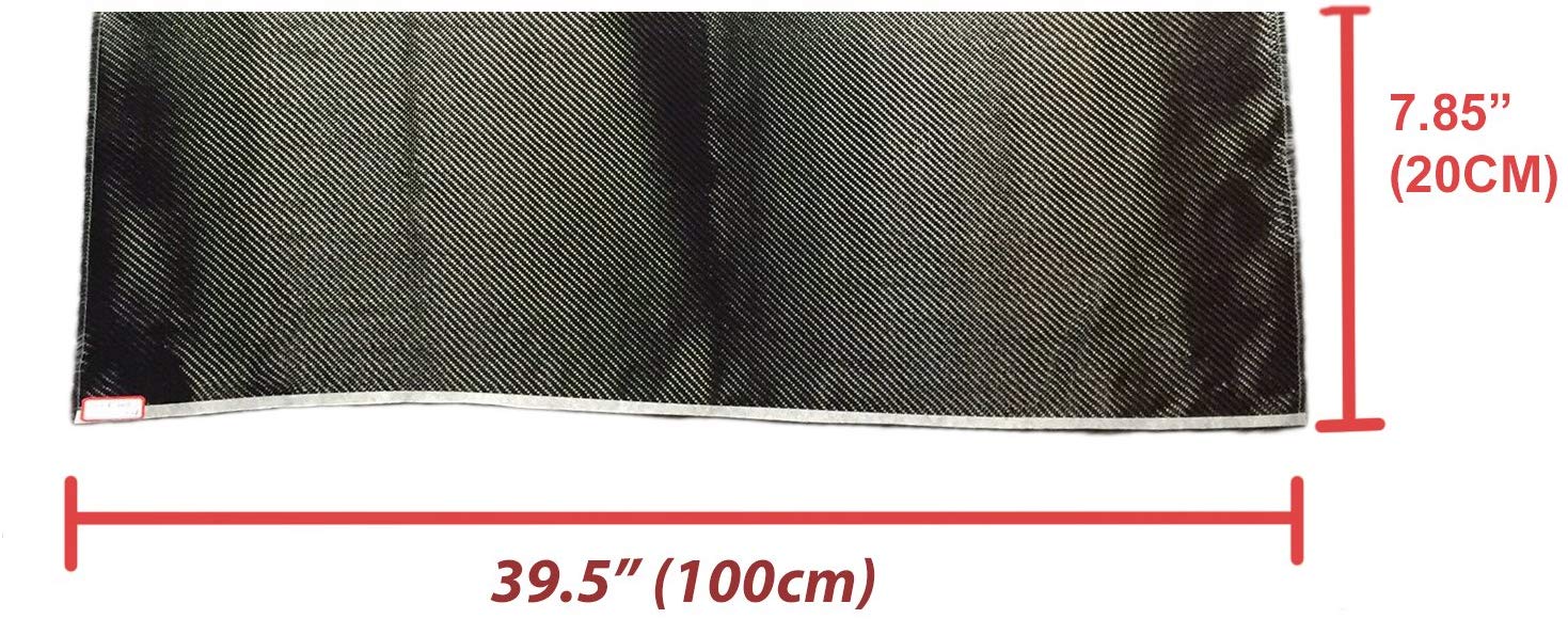 Carbon Fiber Fabrics Cloth Wrap 3k 200g/m2 Twill Weave (Black)