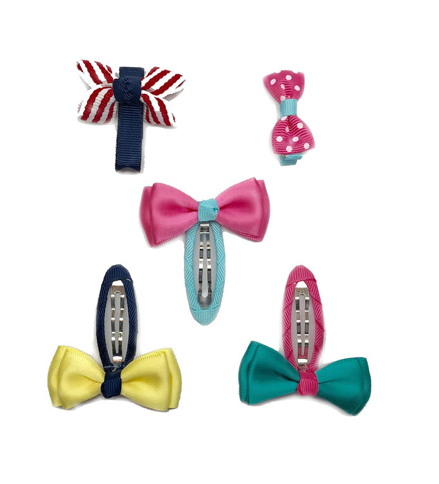 JJMG Handmade Baby Toddler Hair clip sets Princess Theme Hair Barrettes, Flowers, Bows, and fish (Bow set)