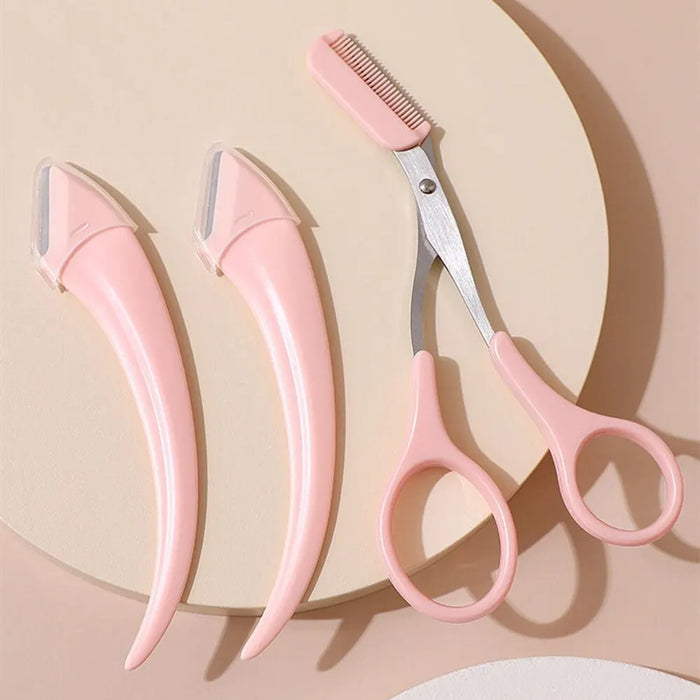 Eyebrow Trimming Knife Eyebrow Face Razor For Women Professional Eyebrow Scissors With Comb Brow Trimmer Scraper Accesso