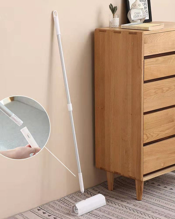 Lint Roller Sticky Roller Pet Hair Roller, Long Handle Sticky Mop With 4-Foot Extendable Handle