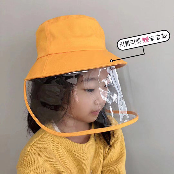 Yellow Kids Hat with Faceshield