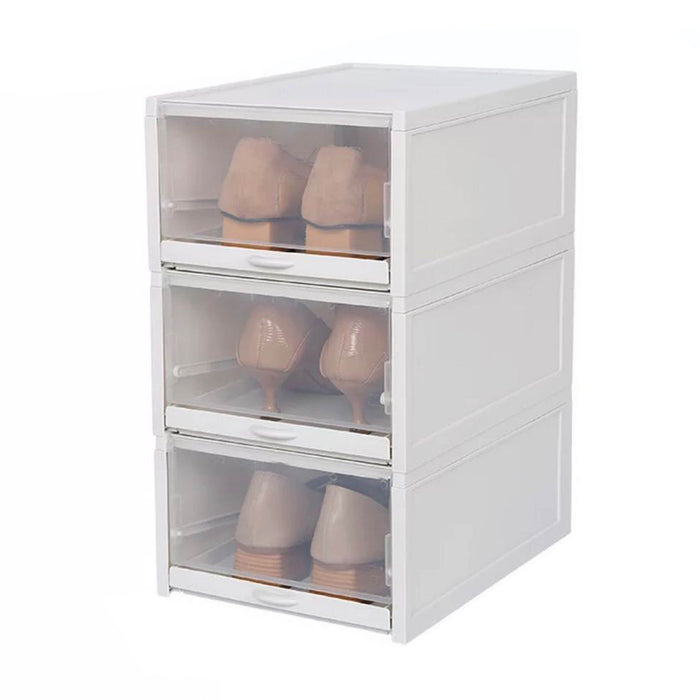 JJMG Pull-Out Sliding Stackable Shoe Boxes