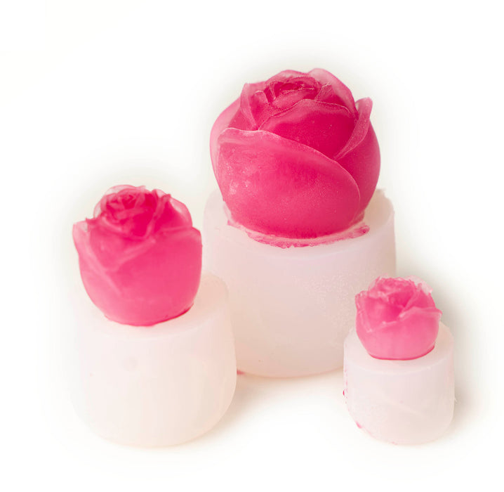 3D Rose Shaped Silicone Ice Mold Set of 3