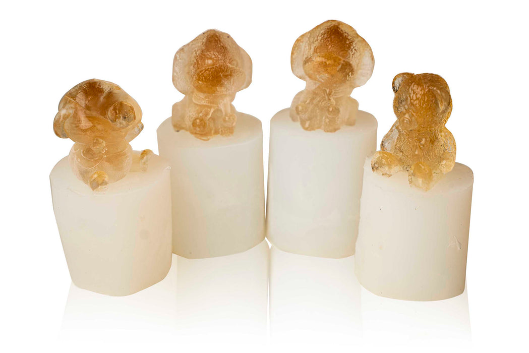 Mini Animals Ice Molds Plaster Clay Set of 4 (Pig, Dogs, and Bear)