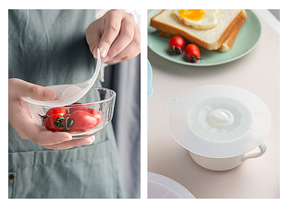 3+1 Silicone Bowl Lid (White and Pink)