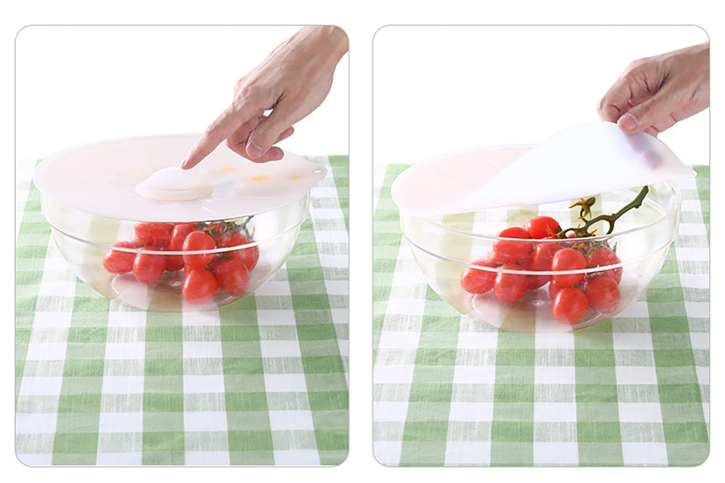 3+1 Silicone Bowl Lid (White and Pink)