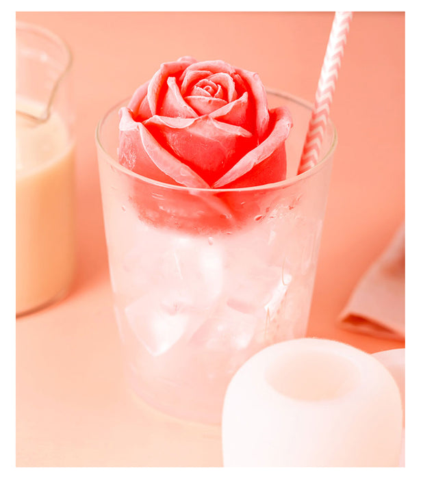 3D Rose Shaped Silicone Ice Mold Set of 3