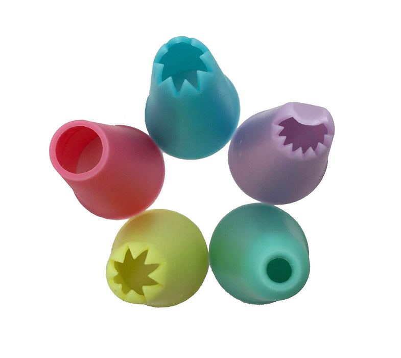 JJMG Silicone Rainbow Piping Tips (5 Pieces)