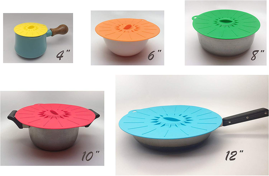 Food Grade Silicone Bowl Lids Food Saver Covers (Set of 5)