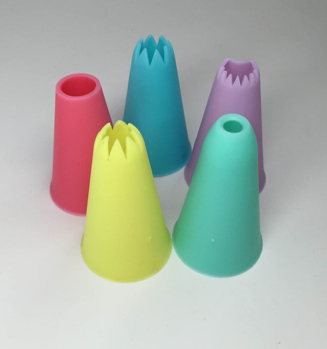 JJMG Silicone Rainbow Piping Tips (5 Pieces)