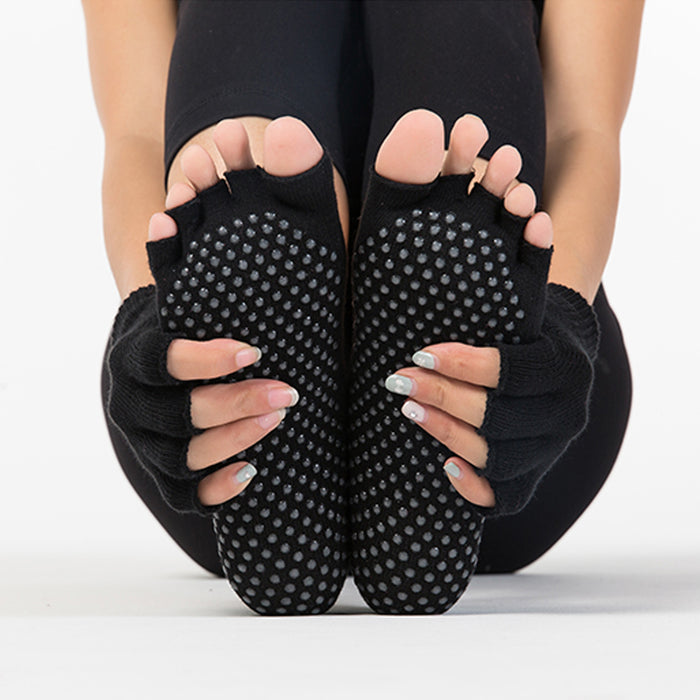 JJMG Non-Skid Resistant Toeless Grip Yoga Socks