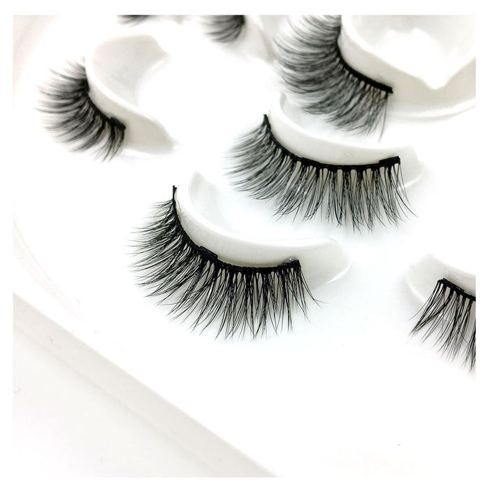 JJMG 7 Pair Easy-To-Wear Mess-Free Light Weight Magnetic Natural False Eyelashes Set