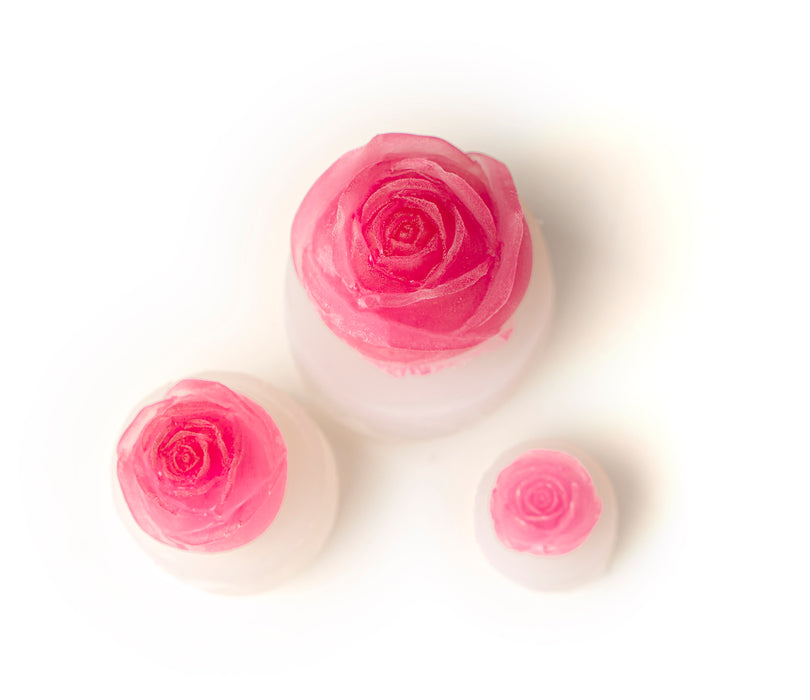 3D Rose Shaped Silicone Ice Mold Set of 3