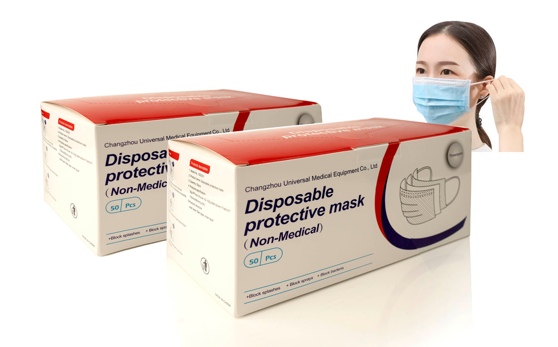 3-Ply Disposable Face Mask Latex-Free (50pcs/Box)