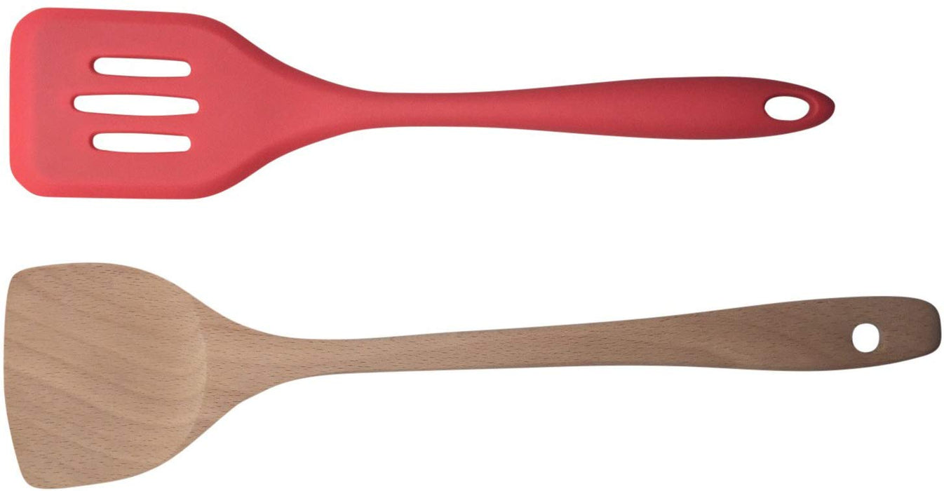 Wood, Silicone Spatula, Turner Kitchen Utensils (Set of 3)