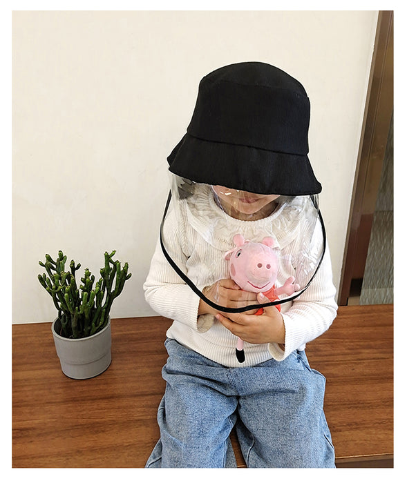 JJMG Kids Clear Full-Face Protective Bucket Hat Shield Washable Breathable