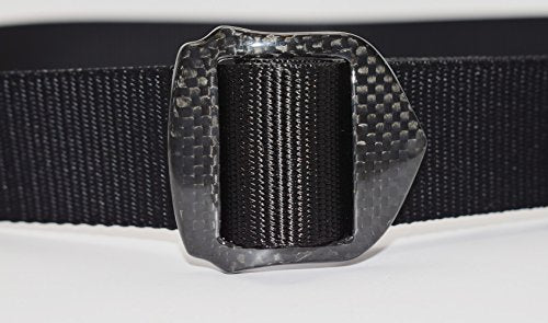 JJMG Men’s Security Friendly Real Carbon Fiber Buckle Black 1.5“ Belt