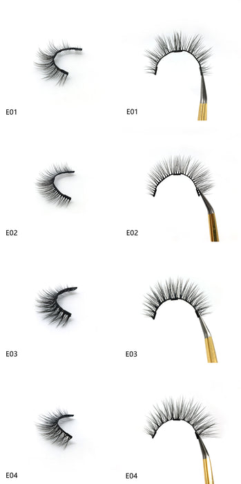 JJMG 7 Pair Easy-To-Wear Mess-Free Light Weight Magnetic Natural False Eyelashes Set