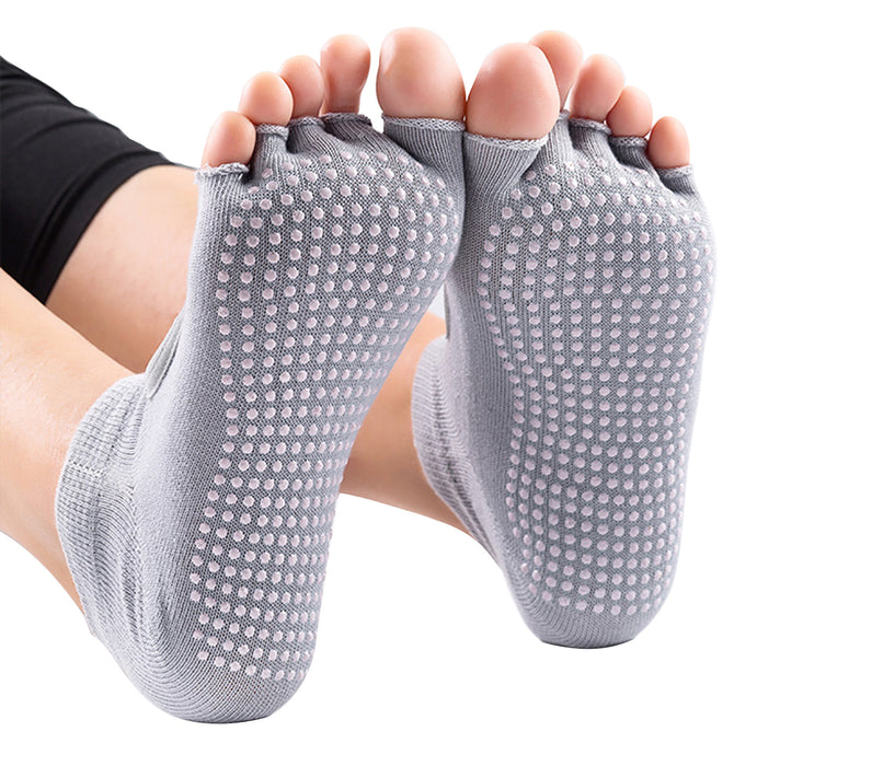JJMG Non-Skid Resistant Toeless Grip Yoga Socks