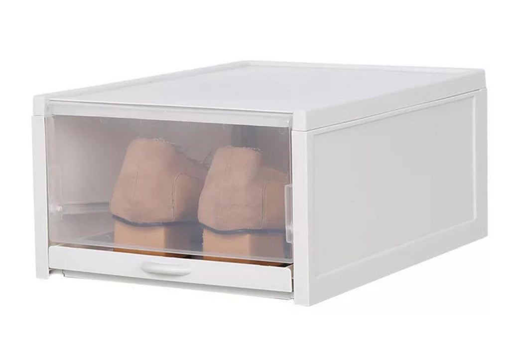 JJMG Pull-Out Sliding Stackable Shoe Boxes