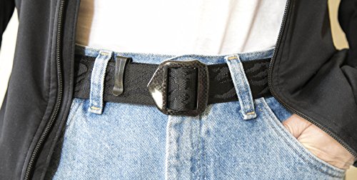 JJMG Men’s Security Friendly Real Carbon Fiber Buckle Black 1.5“ Belt