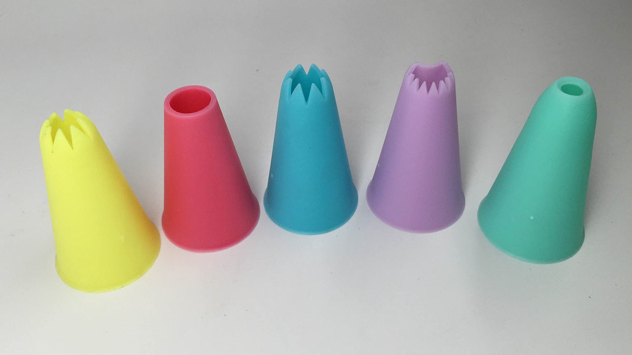 JJMG Silicone Rainbow Piping Tips (5 Pieces)