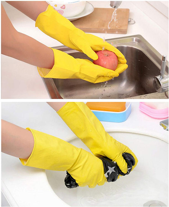 JJMG NEW Durable High Stretchable, Reusable Cleaning Rubber Gloves
