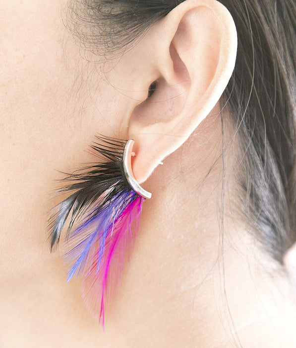 JJMG Women Teens Fashion Feather Dangle Earrings Long Drop Bohemian Ethnic Fashion Accessories