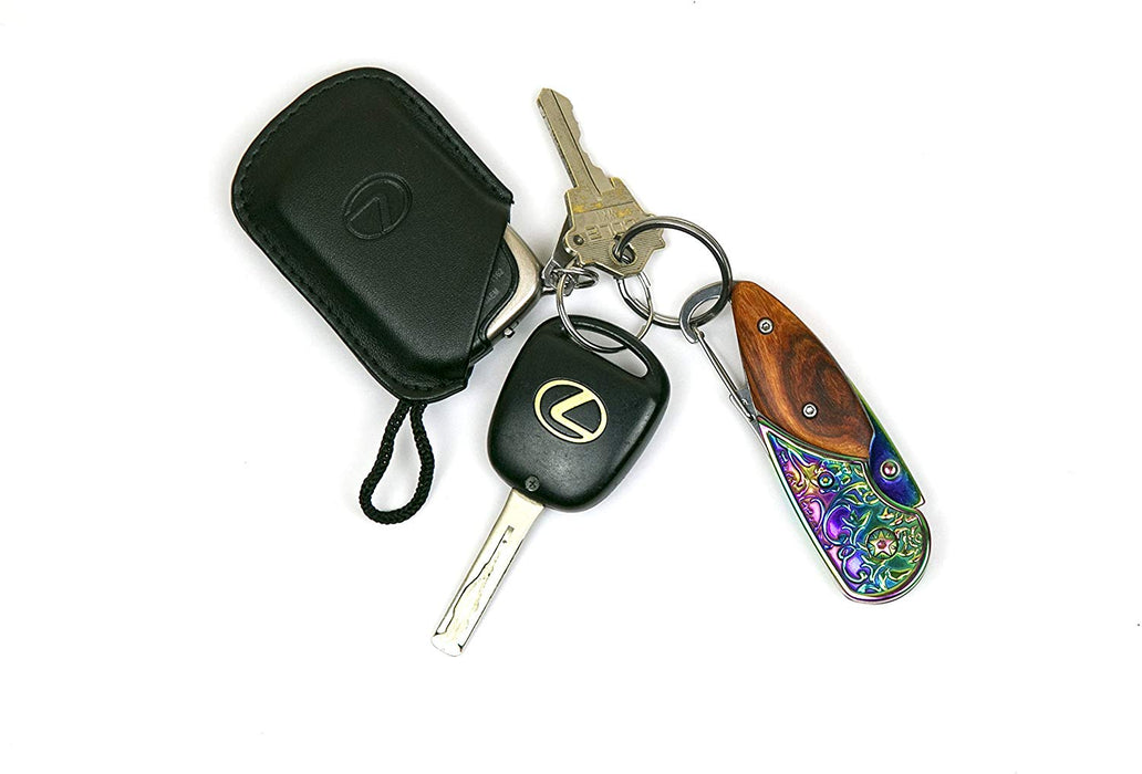 JJMG Rainbow Spider Web Plastic Ceramic Lightweight Portable Hunting Knife Versatile Pocket Ebony KeyChain Design