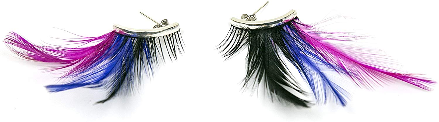 JJMG Women Teens Fashion Feather Dangle Earrings Long Drop Bohemian Ethnic Fashion Accessories
