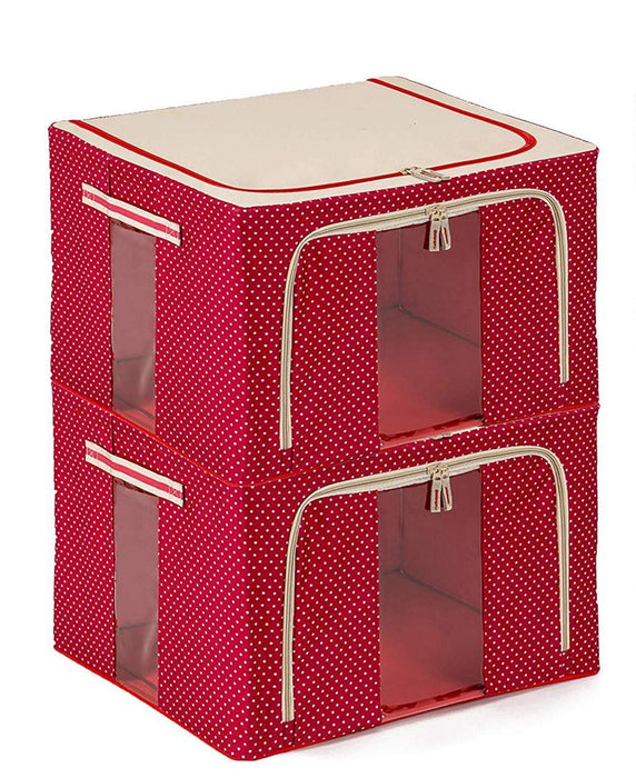 JJMG Polka Dots  Stackable Storage Box Organizer