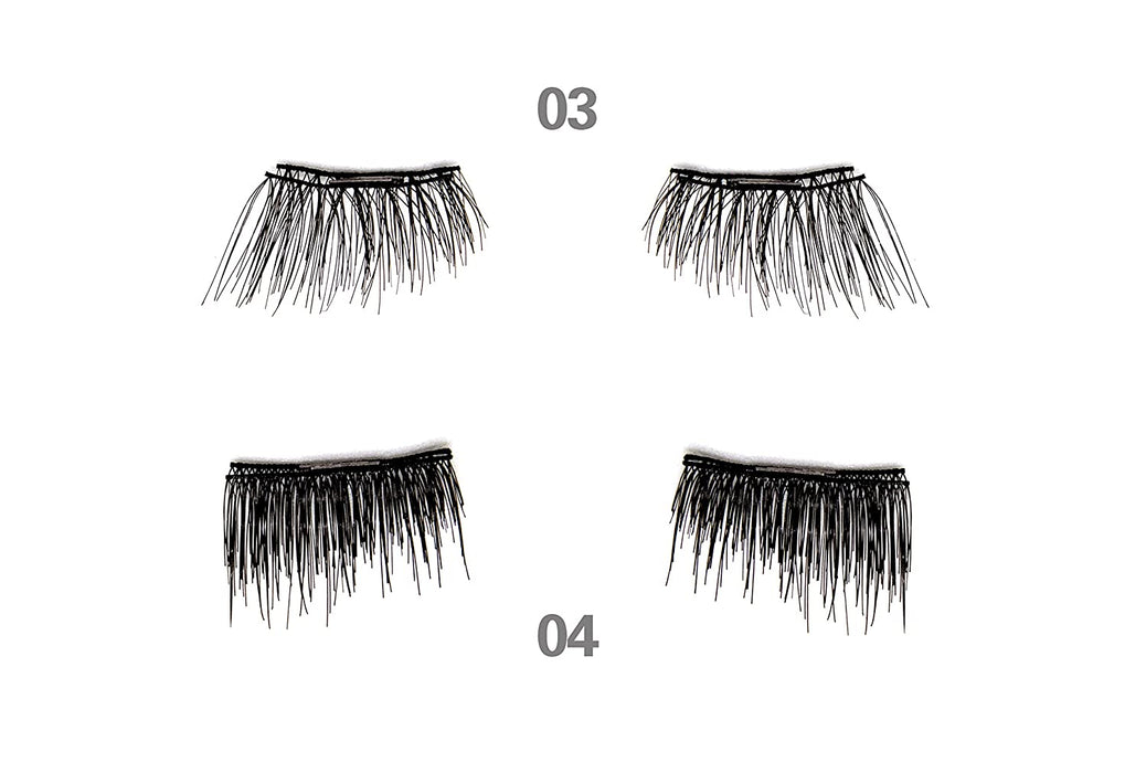 3D Magnetic False Accent Eyelashes (2 Pairs 8 pieces Style 03 & 04)