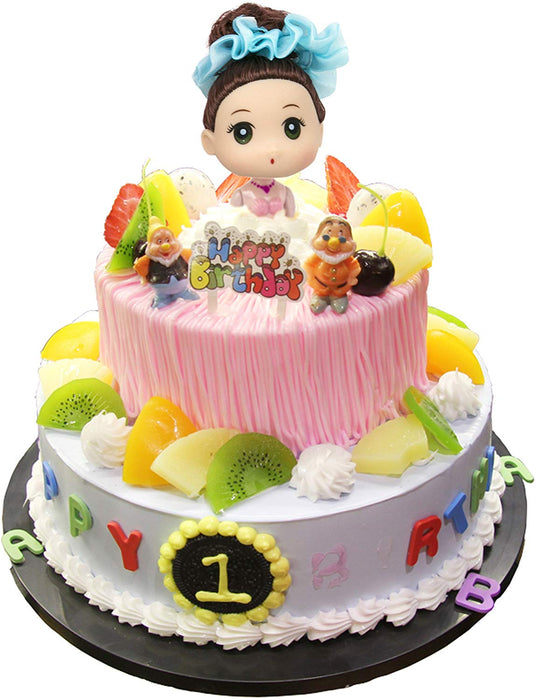 JJMG New 10 Mermaid Princess Doll Pack Cake Toppers Ocean Princess for Cake Decoration (Pink & Blue)