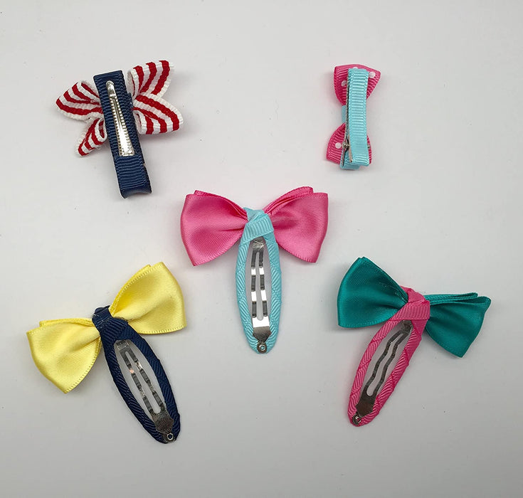 JJMG Handmade Baby Toddler Hair clip sets Princess Theme Hair Barrettes, Flowers, Bows, and fish (Bow set)