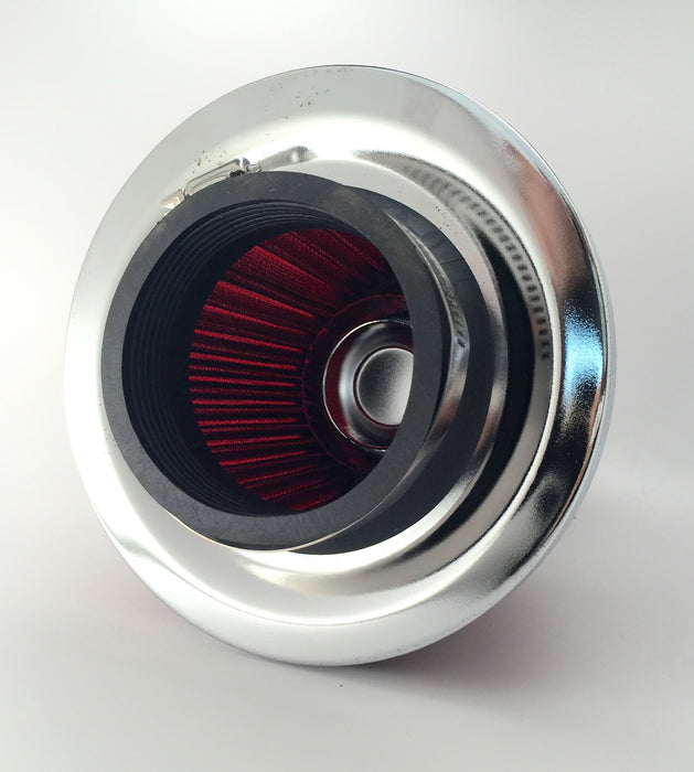 Universal High Performance 3'' Inch Inlet Cone Dry Flow Air Filter Oil Free (Red)