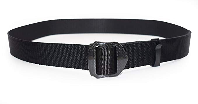 JJMG Men’s Security Friendly Real Carbon Fiber Buckle Black 1.5“ Belt