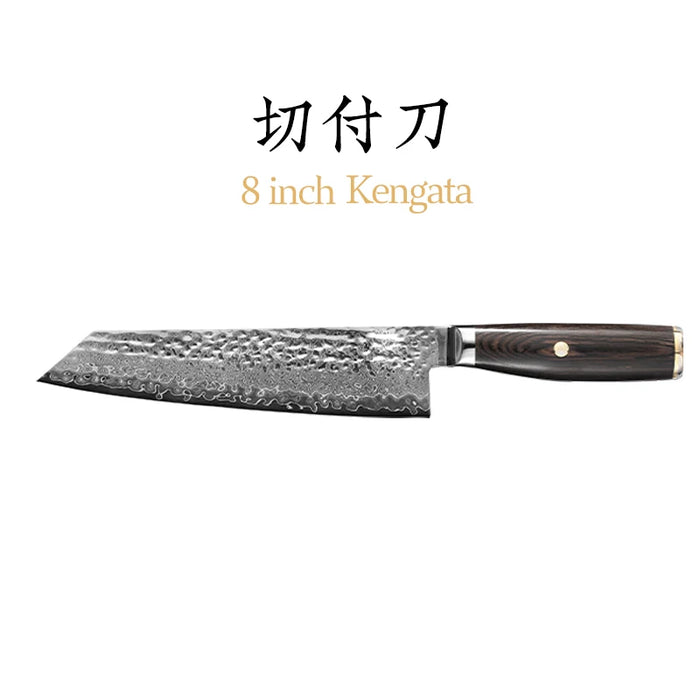 67-layer V gold 10 Damascus steel Hammering kitchen knife chefJapanese style Gyuto SantokuCleaver Paring  Slicing Utility Boning