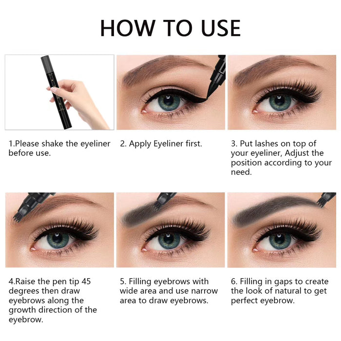 JJMG 3-in-1 Self-Adhesive Eyebrow and Eyeliner Pen