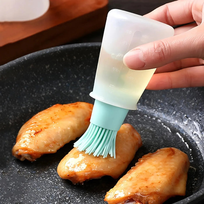 3pcs Silicone BBQ Oil Bottle Brush With Flat-Bottom Design Easy To Clean Suitable For All Cookware Cookware Barbecue Tool