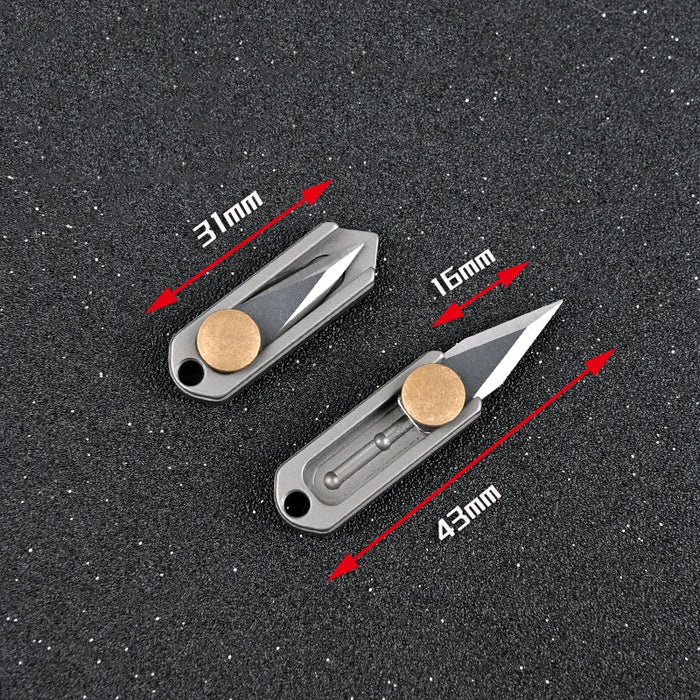 Titanium Alloy Mini Folding Knife High Hardness D2 Steel Sharp Knife With Keychain Pendant Disassembly Express Open Box EDC Tool