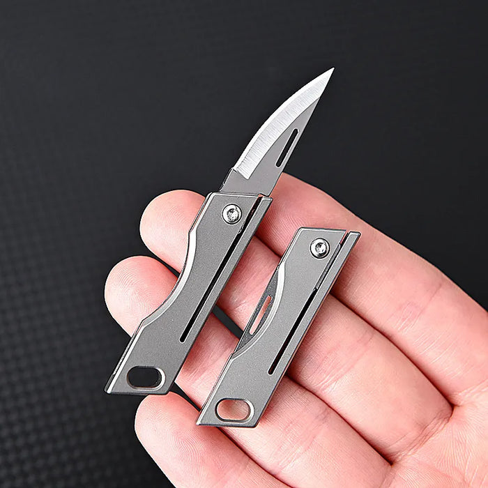 Titanium Alloy Mini Folding Knife High Hardness D2 Steel Sharp Knife With Keychain Pendant Disassembly Express Open Box EDC Tool