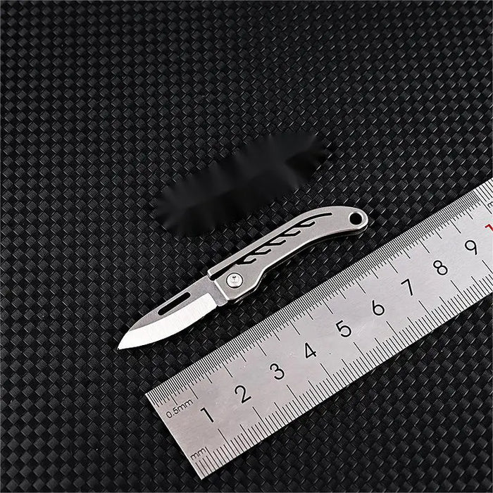 Titanium Alloy Mini Folding Knife High Hardness D2 Steel Sharp Knife With Keychain Pendant Disassembly Express Open Box EDC Tool