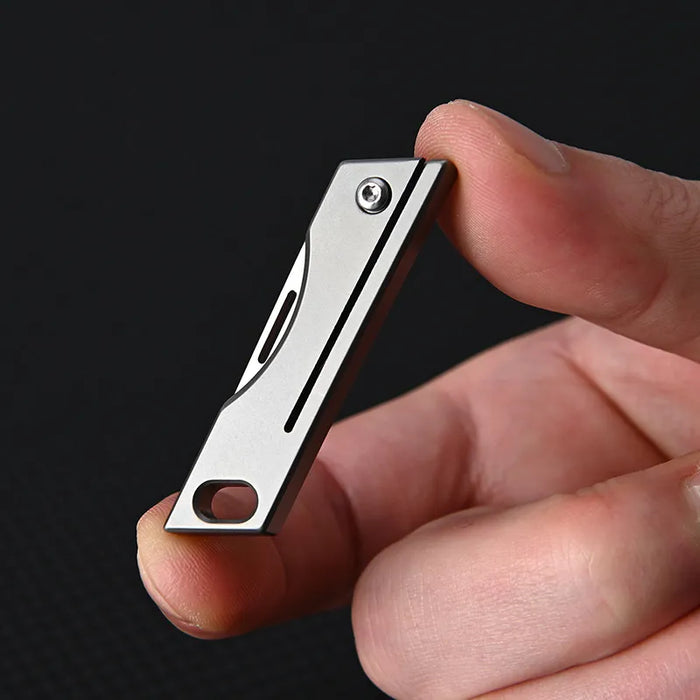 Titanium Alloy Mini Folding Knife High Hardness D2 Steel Sharp Knife With Keychain Pendant Disassembly Express Open Box EDC Tool