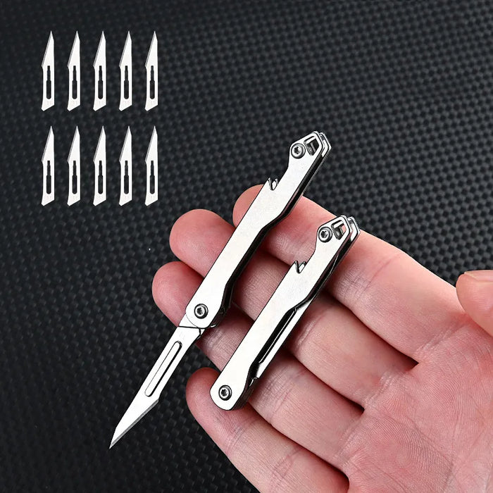 NEW NO11 Replaceable Blades Scalpel Folding Knife Quick Open Portable EDC Pocket Knife 10 Blade Free Useful Tool For Home Office