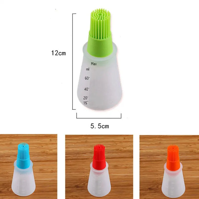 3pcs Silicone BBQ Oil Bottle Brush With Flat-Bottom Design Easy To Clean Suitable For All Cookware Cookware Barbecue Tool