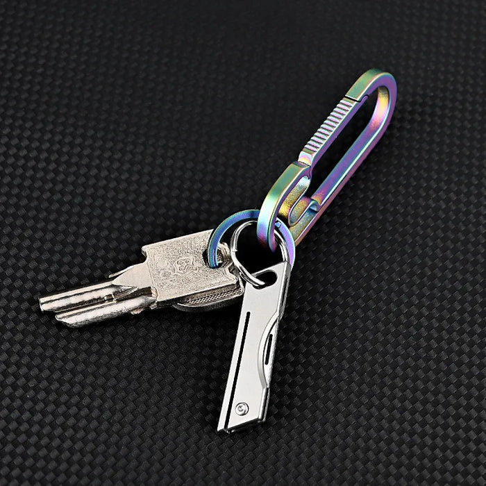 Titanium Alloy Mini Folding Knife High Hardness D2 Steel Sharp Knife With Keychain Pendant Disassembly Express Open Box EDC Tool