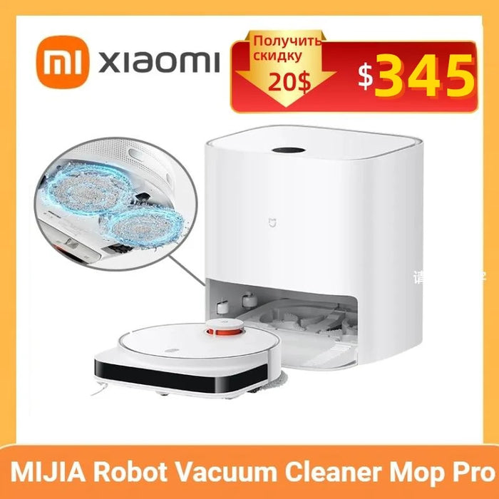XIAOMI 小米拖地机器人 MIJIA Robot Vacuum Cleaner Mop Pro Self Cleaning Home Sweeping 3000PA Cyclone Suction Rotating Pressure Washing Mopping