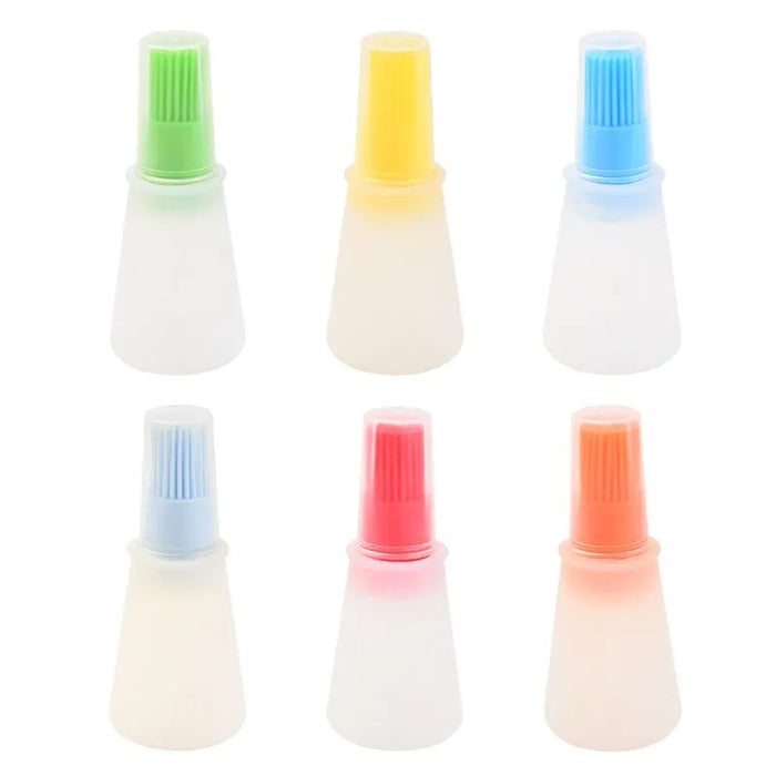 3pcs Silicone BBQ Oil Bottle Brush With Flat-Bottom Design Easy To Clean Suitable For All Cookware Cookware Barbecue Tool